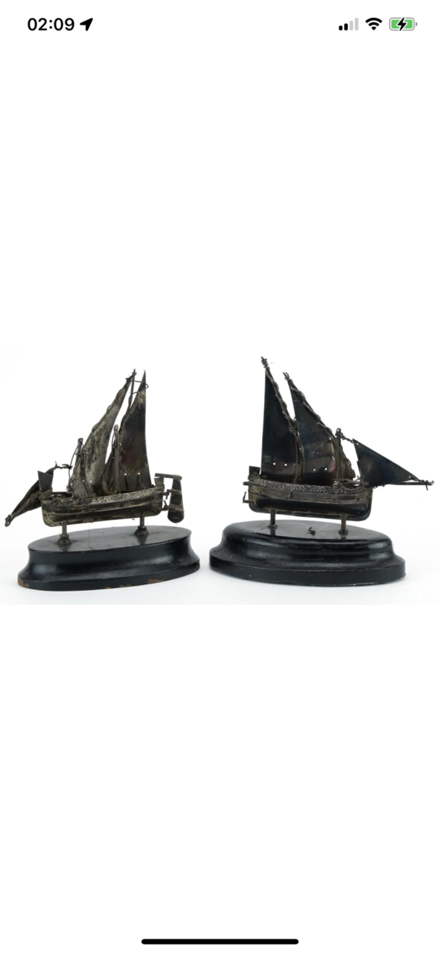 PAIR OF MALTESE SILVER 925 HALLMARKED DGHAJSA BOATS  - Image 5 of 5