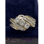 FINE 10ct YELLOW GOLD 1.25ct APPROX DIAMOND RING 