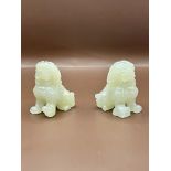 An Antique pair of Jade Foo dogs great condition. 