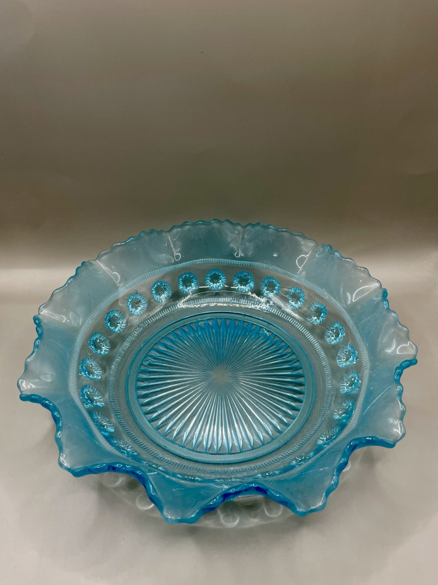 Lovely blue Davidson pressed glass Art deco period - Image 3 of 6