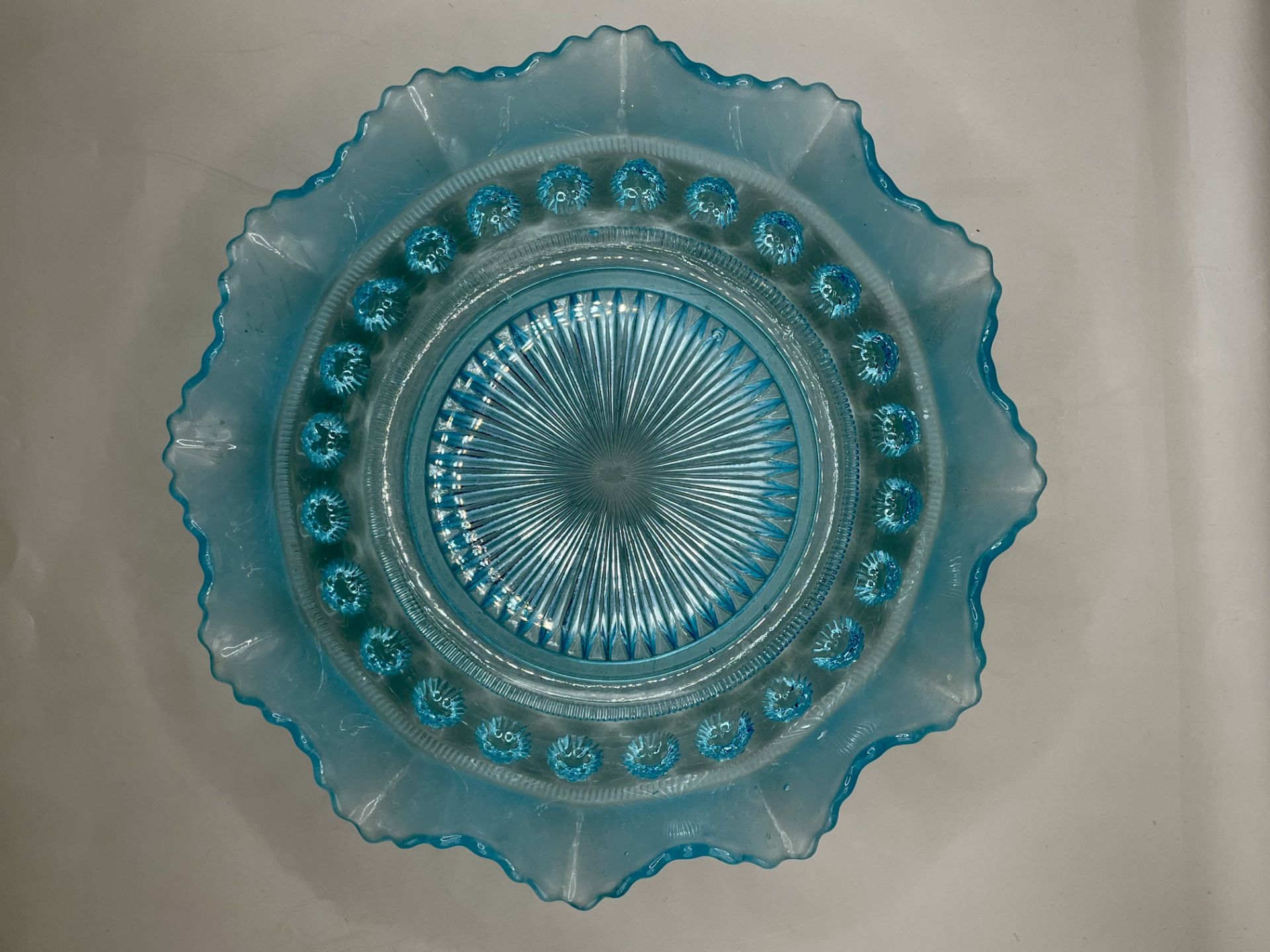 Lovely blue Davidson pressed glass Art deco period - Image 5 of 6