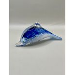 Blue Murano dolphin mid century 