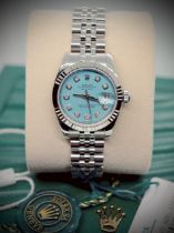 *STUNNING* 2019 TIFFANY BLUE ROLEX DATEJUST DIAMOND-SET 18K/ STEEL - REF. 179174 *FULL SET*