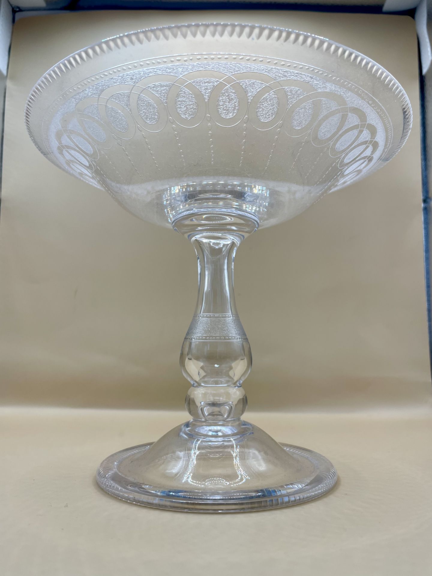 A Victorian glass 1860s Tazza in excellent condition.&nbsp;