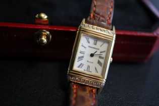 JAEGER-LE COULTRE 'DIAMOND' REVERSO (REF. 100.111.1) - 18CT YELLOW GOLD '750' HALLMARKED