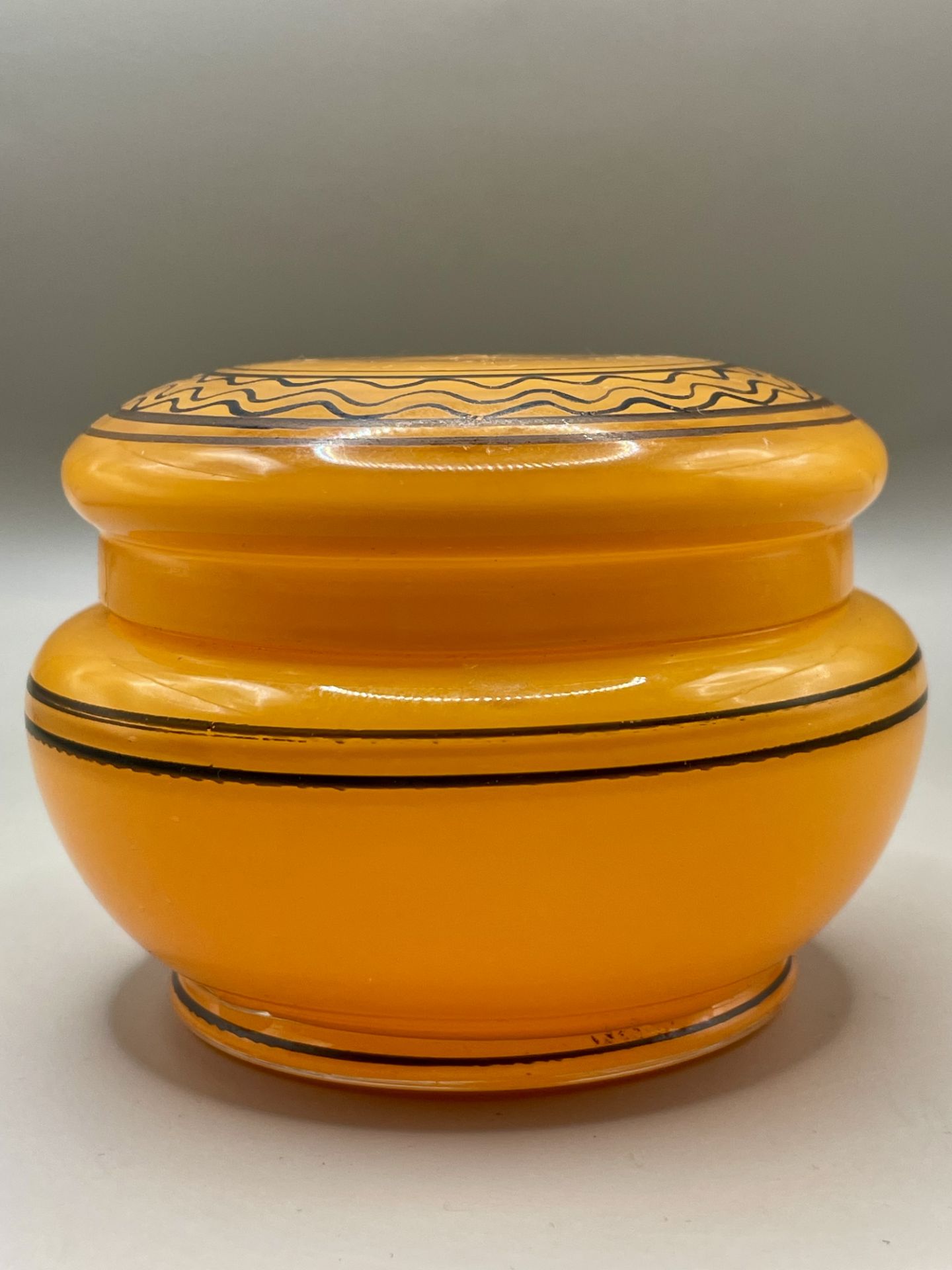 Lovely Orange Glass trinket from the Art deco Period 1930s great condition.&nbsp;