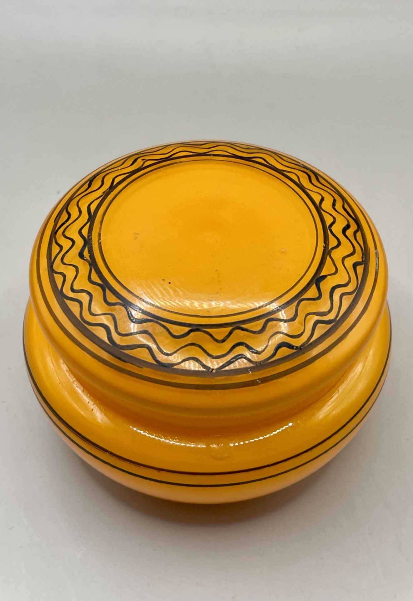 Lovely Orange Glass trinket from the Art deco Period 1930s great condition.&nbsp; - Image 6 of 6