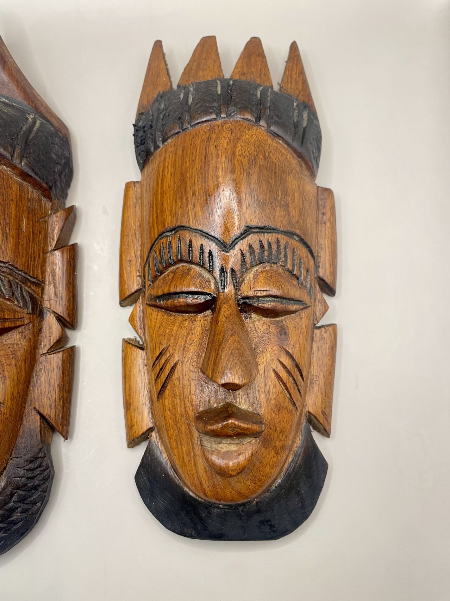 Two Vintage mid century Antelope African Masks. Great condition and a pair.  - Image 4 of 7