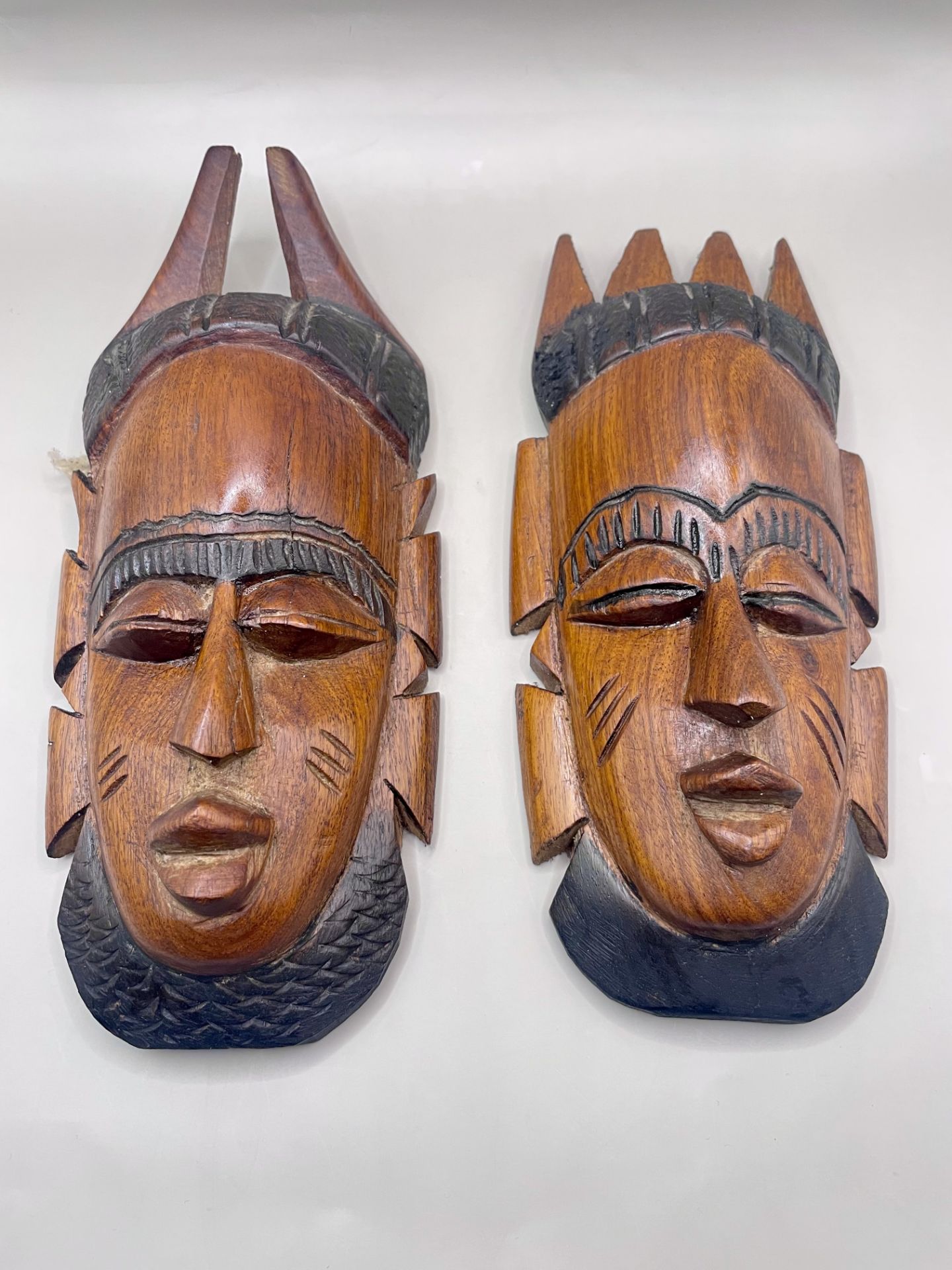 Two Vintage mid century Antelope African Masks. Great condition and a pair. 