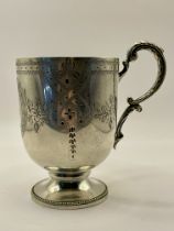 Antique child’s christening silver coloured cup