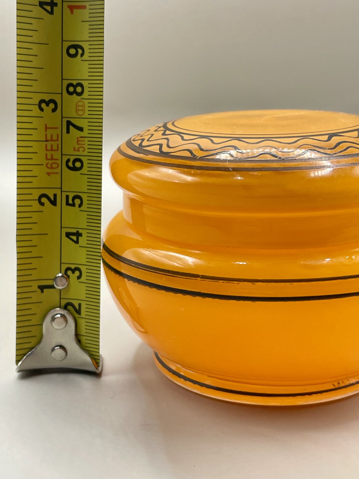 Lovely Orange Glass trinket from the Art deco Period 1930s great condition.&nbsp; - Image 2 of 6