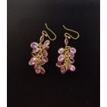 18K YELLOW GOLD - PINK SAPPHIRE EARRINGS (3.1g Total Weight)