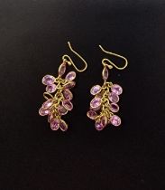 18K YELLOW GOLD - PINK SAPPHIRE EARRINGS (3.1g Total Weight)