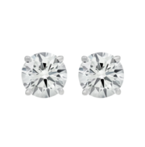 0.50CT DIAMOND SOLITAIRE EAR STUDS WITH HALLMARKED BACKS IN SOLID WHITE GOLD