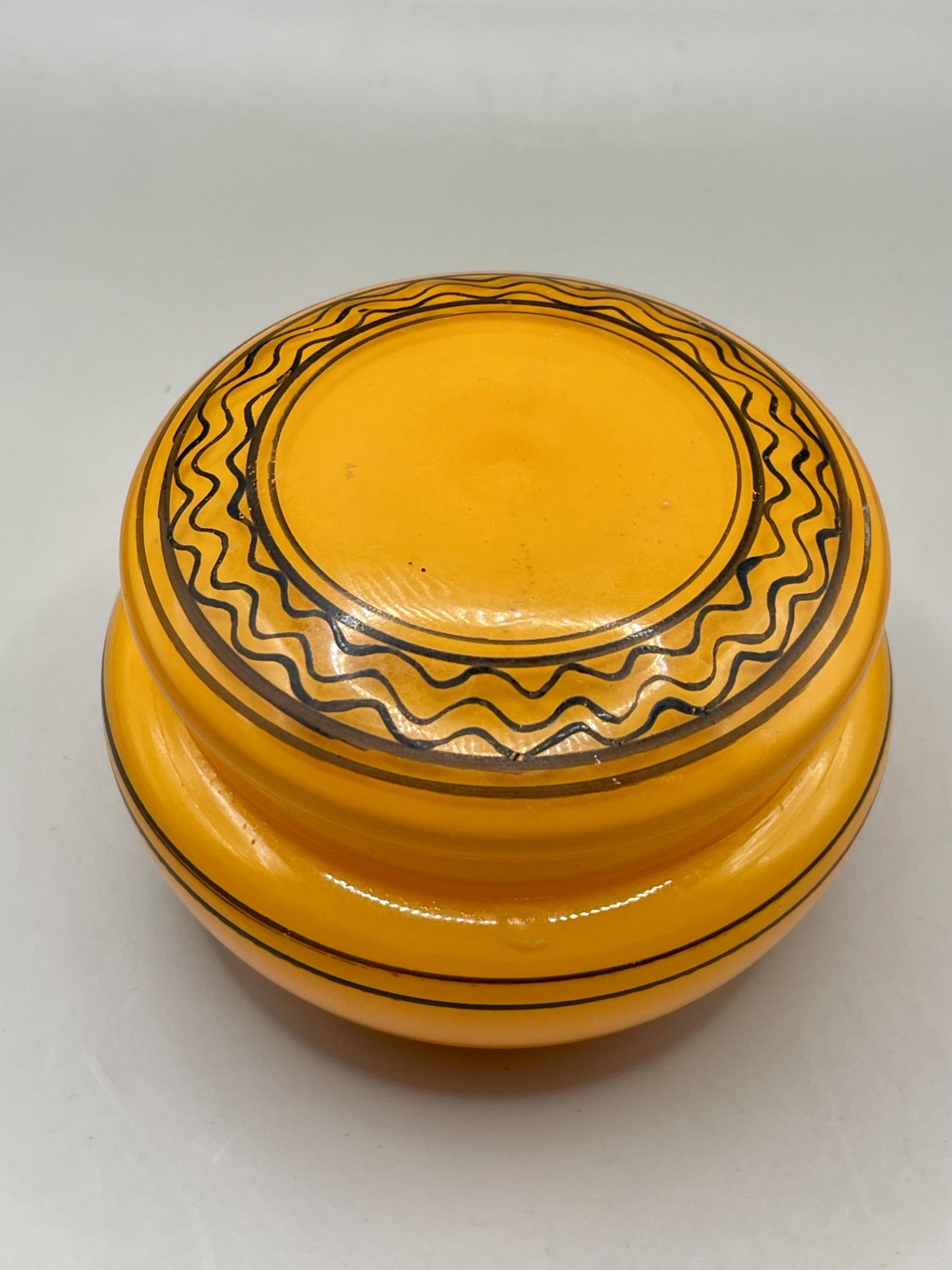 Lovely Orange Glass trinket from the Art deco Period 1930s great condition.&nbsp; - Image 3 of 6