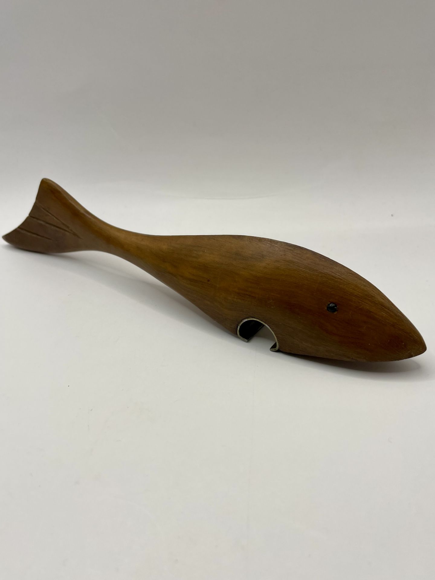 A Retro 1950-70s Swedish Fish Bottle opener made from teak wood. - Image 7 of 7