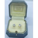 14ct GOLD STUD EARRINGS SET WITH WHITE STONE