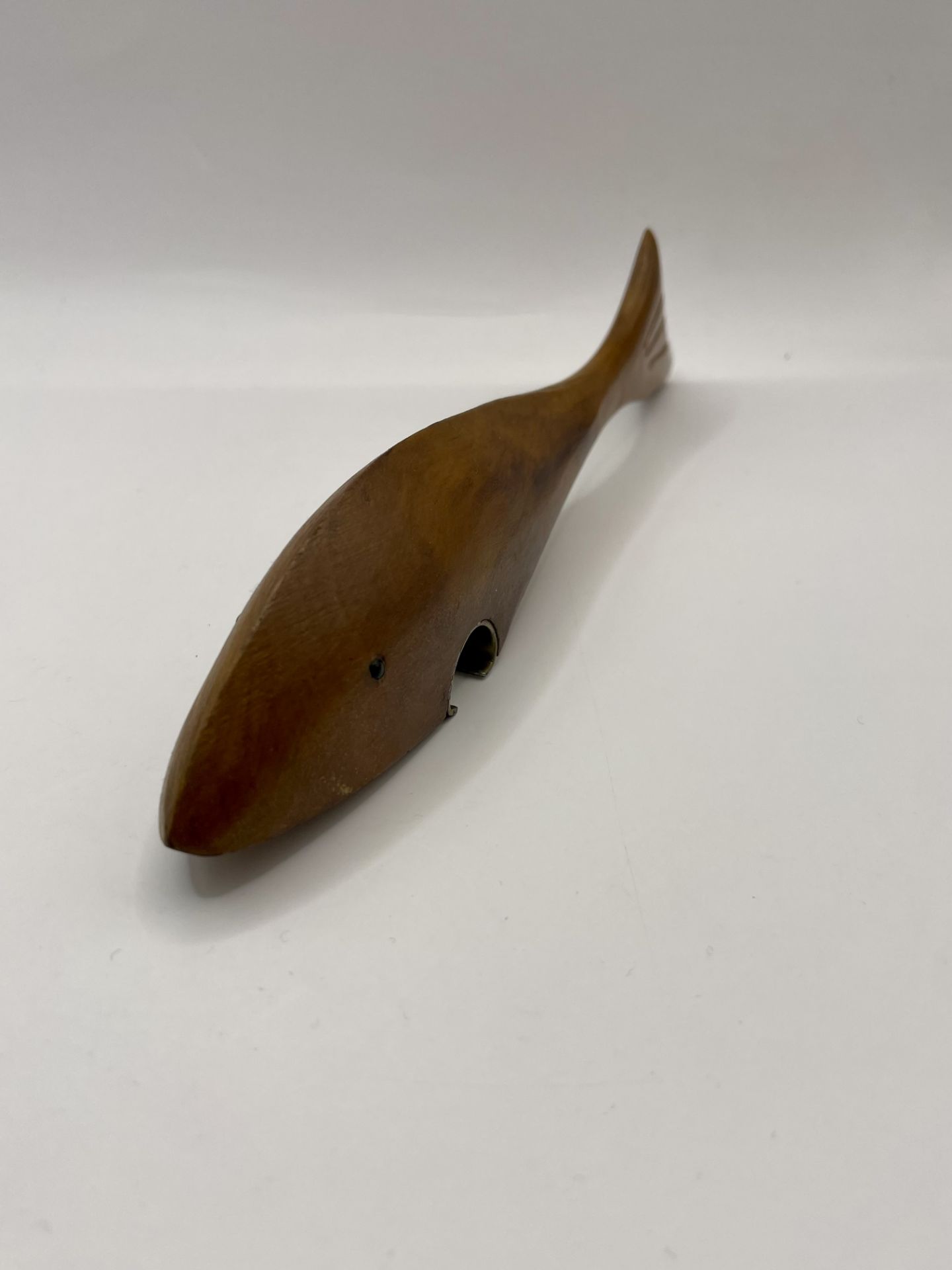 A Retro 1950-70s Swedish Fish Bottle opener made from teak wood. - Image 6 of 7