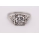 1.06CT DIAMOND RING SET IN PLATINUM (SIZE P)