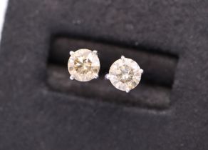 1.51CT DIAMOND 'SI' CLARITY - STUD EARRINGS IN WHITE GOLD