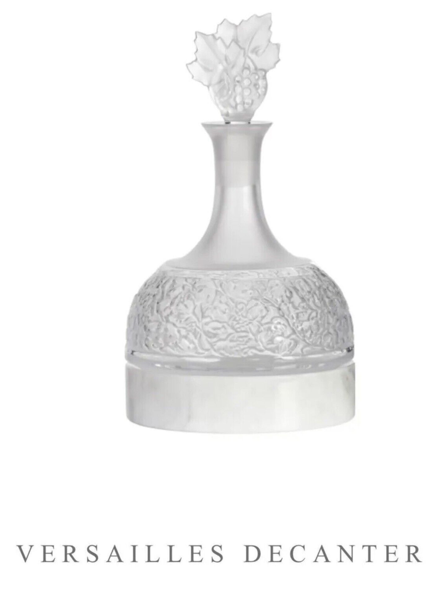 Lalique Versailles Decanter & Marble Base Numbered Edition Frosted Crystal Clear - Image 4 of 4