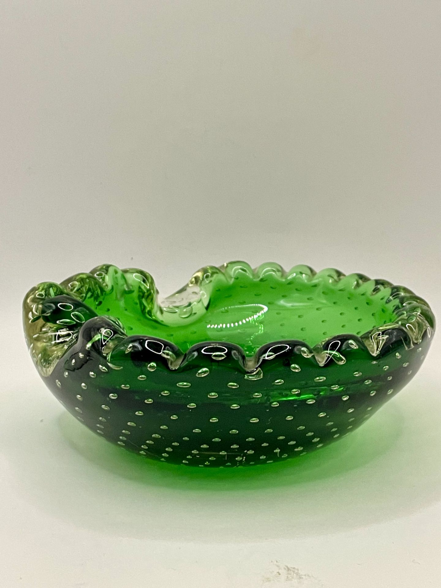 MID CENTURY MURANO "BULLICANTE" GLASS BOWL - ITALY