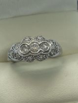 9ct WHITE GOLD APPROX. 0.65ct DIAMOND RING APPROX. WEIGHT 3.75g APPROX. SIZE RING Q