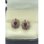 SILVER 925 RUBY EARRINGS