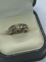 9ct GOLD WHITE STONE SET FULL ETERNITY RING APPROX. WEIGHT 3.44g APPROX. SIZE K 1/2