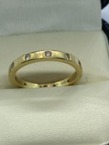 18ct YELLOW GOLD TIFFANY STYLE ETOILE FULL DIAMOND RING APPROX. 3.68g APPROX. SIZE N
