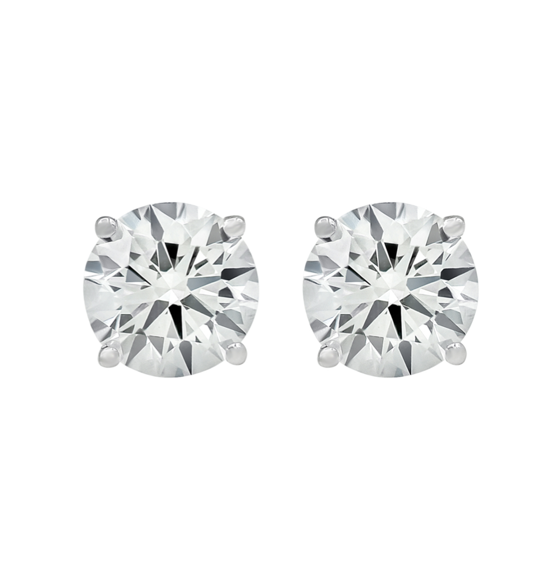 0.50CT DIAMOND SOLITAIRE EAR STUDS WITH HALLMARKED BACKS IN SOLID WHITE GOLD