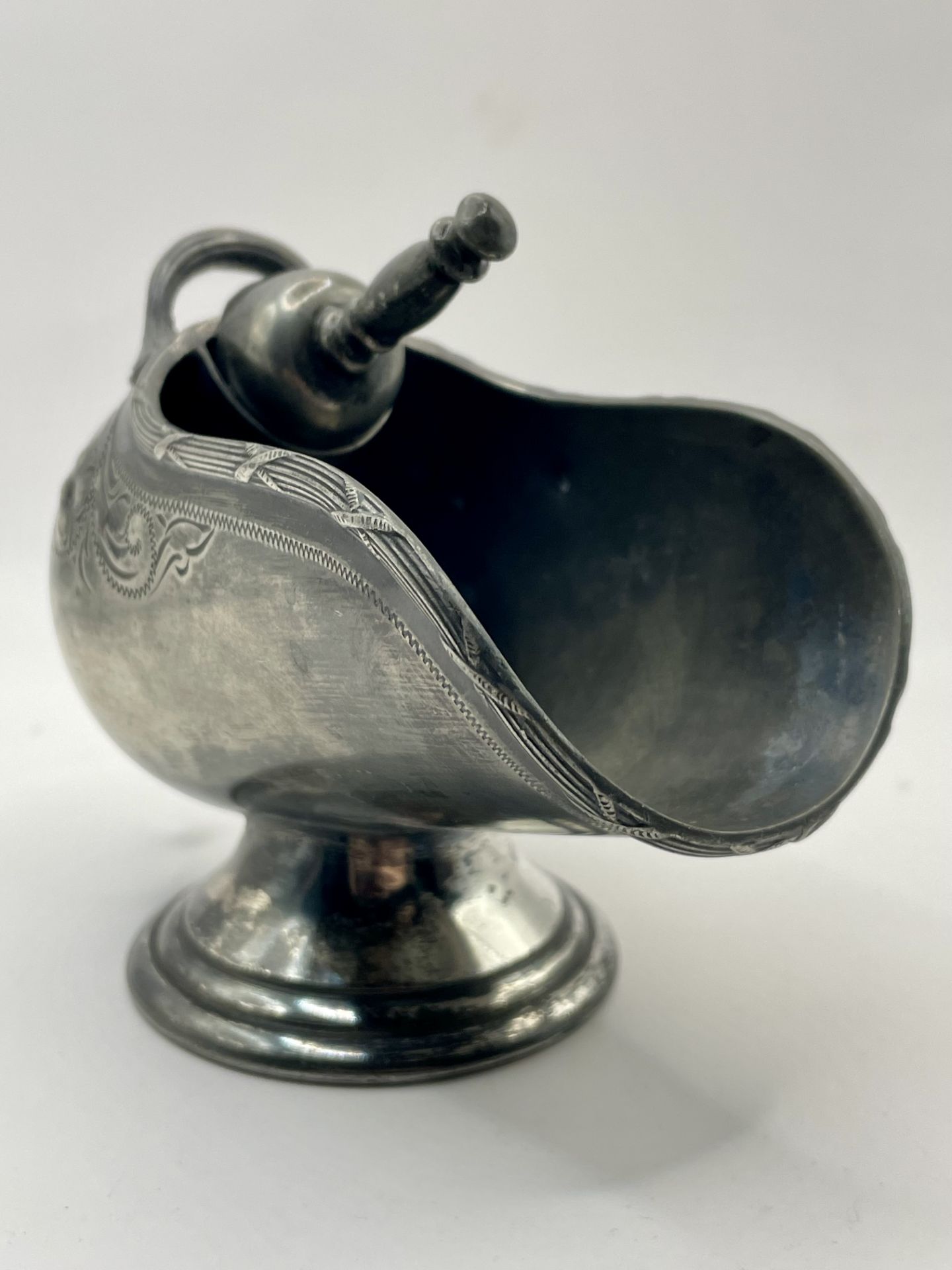 Art Nouveau 1920s Pewter scoop and coal scuttle ornament