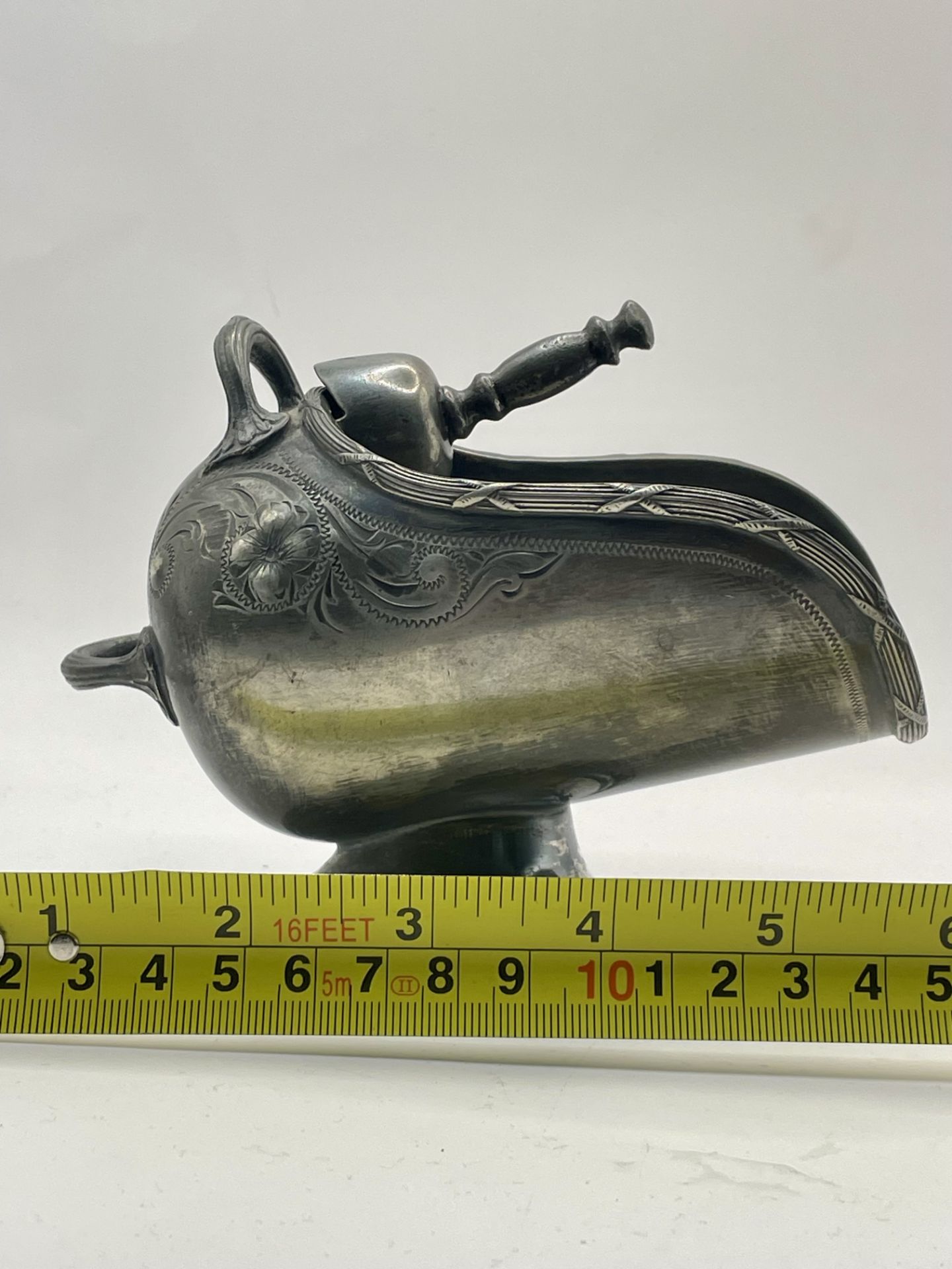 Art Nouveau 1920s Pewter scoop and coal scuttle ornament - Image 3 of 10