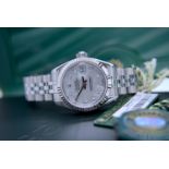 ROLEX DATEJUST REF. 179174 *FULL SET* FACTORY *RARE* WHITE/ SILVER PEARL DIAMOND DIAL