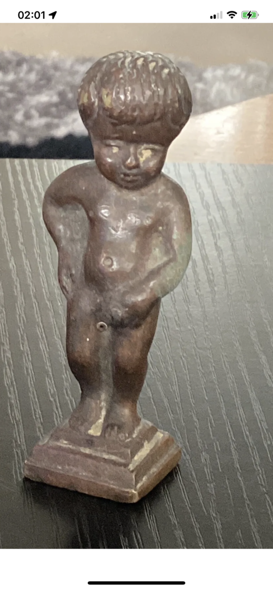 SMASLL ANTIQUE BRONZE CHERUB WITH SPOUT - Image 4 of 7