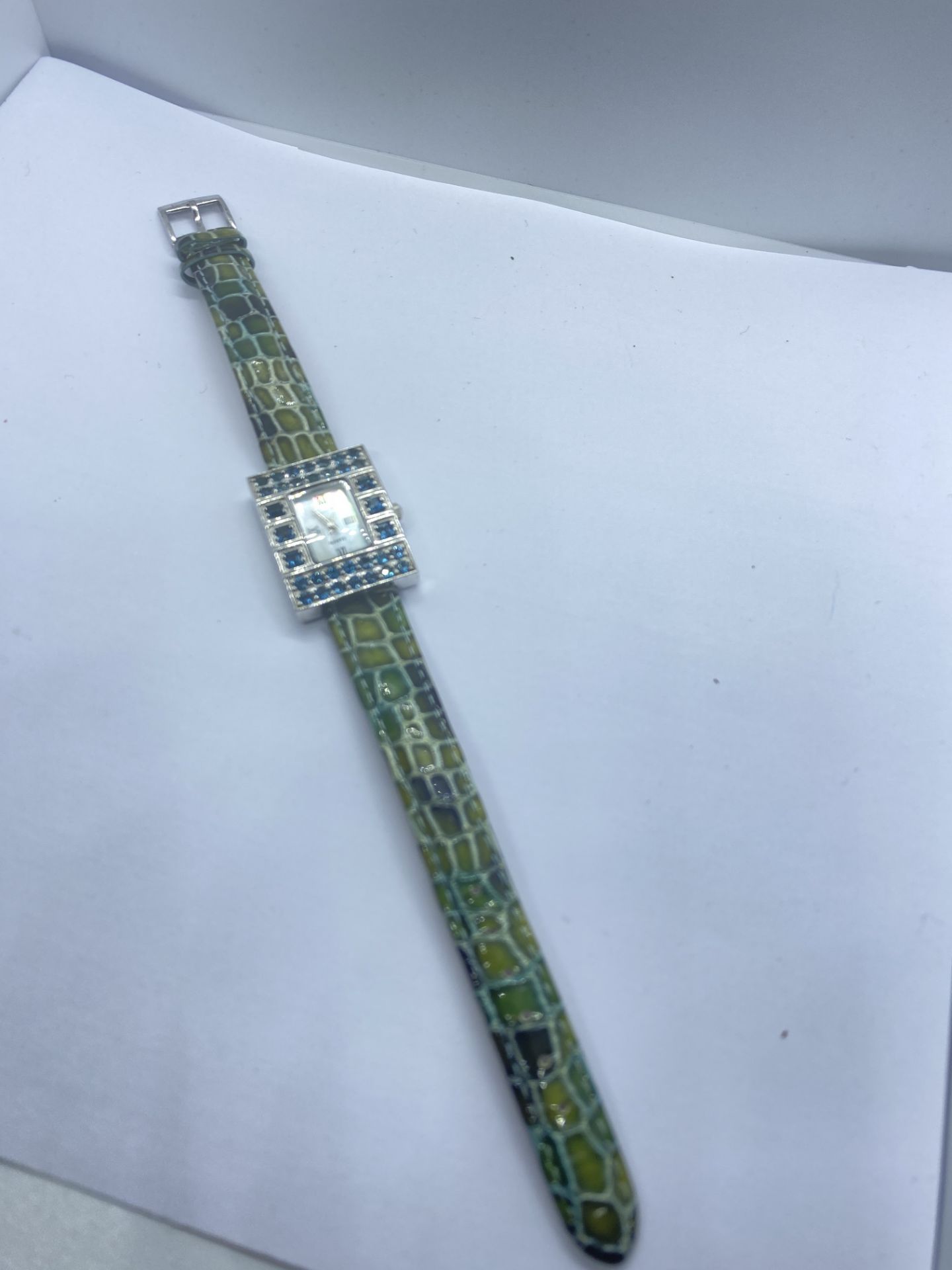 925 SILVER WATCH SET WITH BLUE TOPAZ - Image 2 of 3