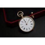 SMALL POCKET WATCH - DIAL MARKED PATEK PHILIPPE - HALLMARKED 18K GOLD