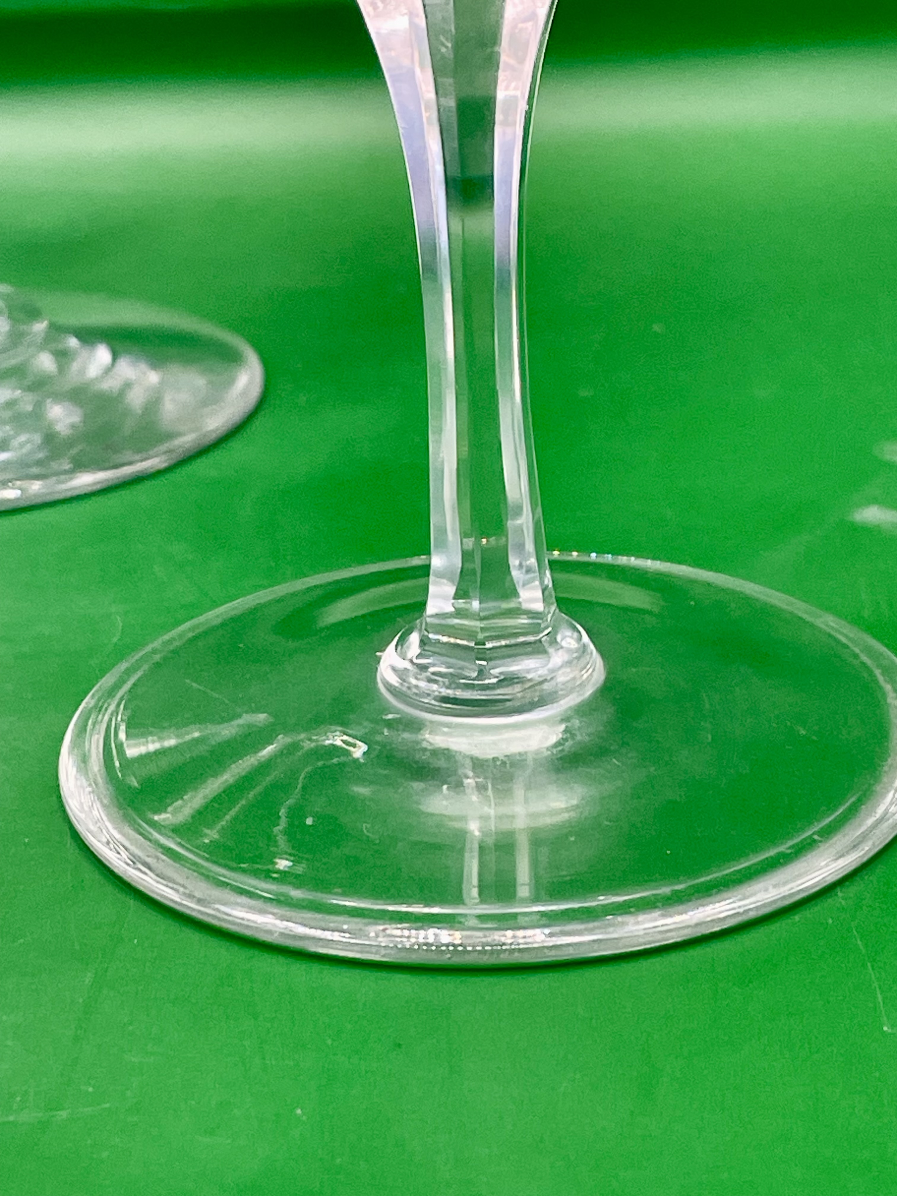 Set of three Victorian Wine glasses 1860s Cut glass. One has small chip to base please see photos.  - Image 7 of 9