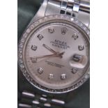 ROLEX DATEJUST 36MM - SILVER DIAMOND SET DIAL/ BEZEL (JUBILEE BRACELET) AUTOMATIC ROLEX MOVEMENT