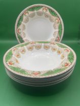 Set of 6 1880s B.P & Co Green and gold bowls, great condition no chips or cracks. Made in Scotland.