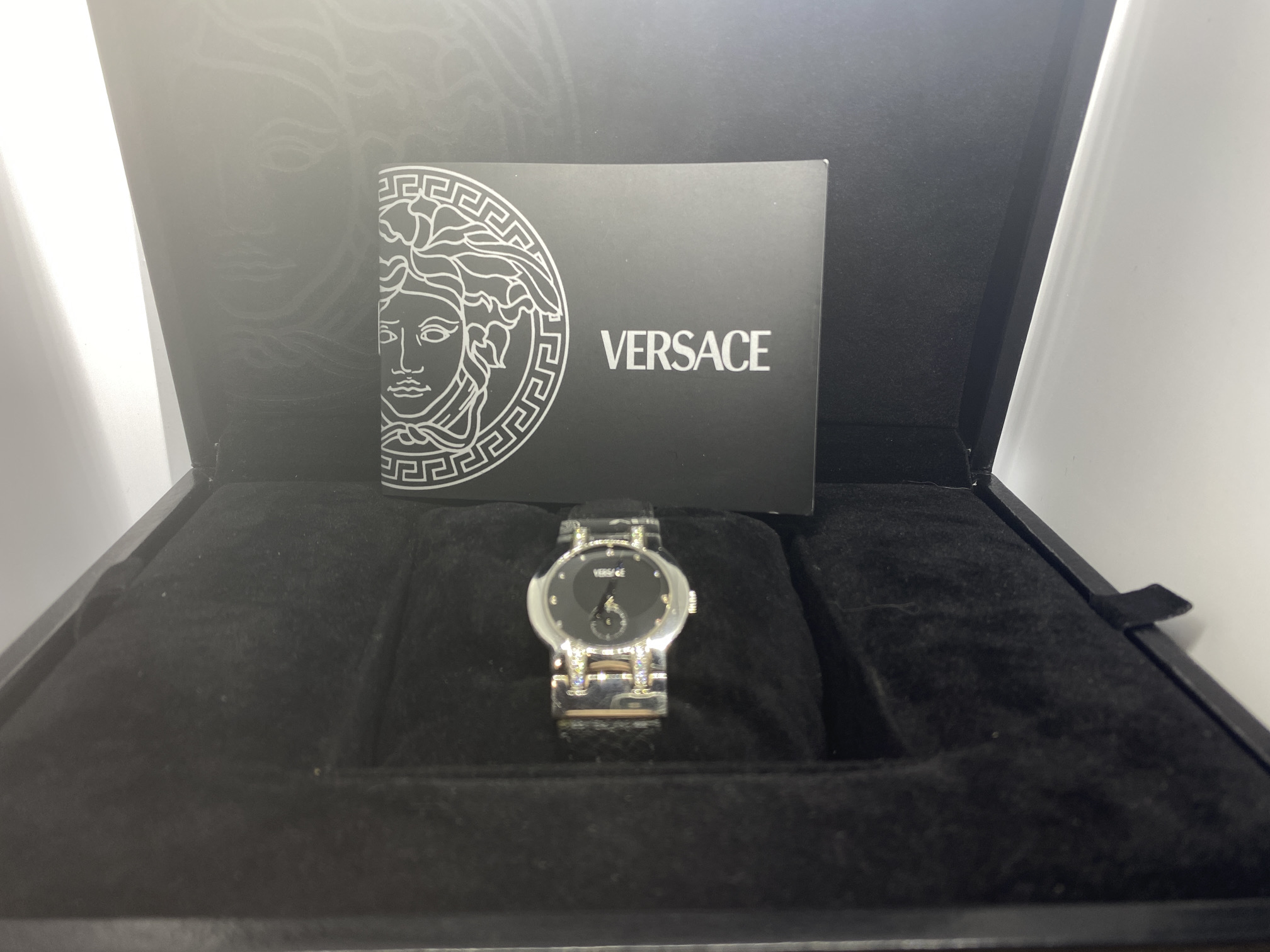 BOXED DIAMOND SET VERSACE WATCH