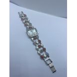 925 SILVER WATCH SET WITH VARIOUS GEMSTONES