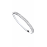 4.00ct DIAMOND HINGED BANGLE F/SI SET IN WHITE GOLD 