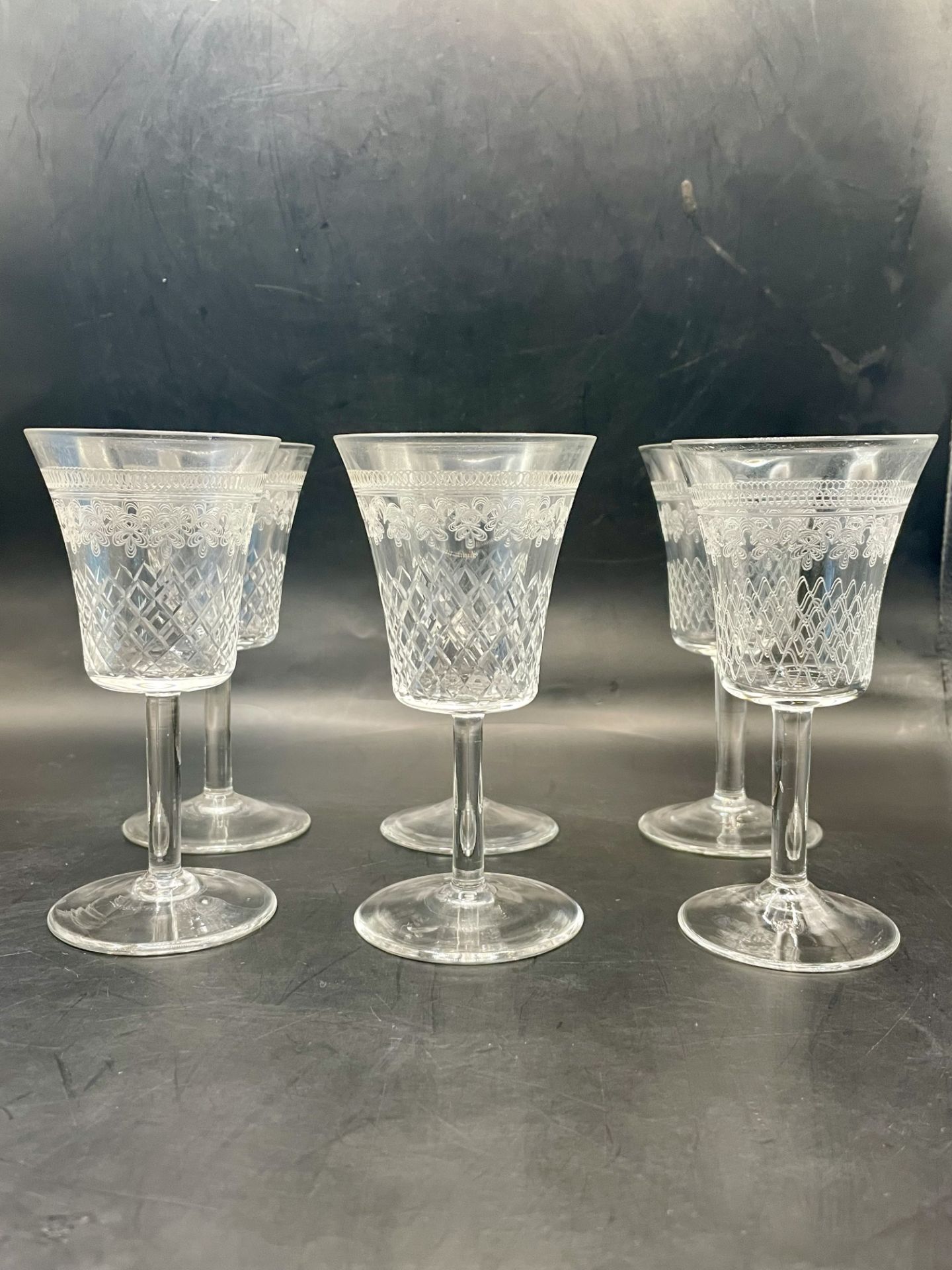 Set of six Edwardian 1910-18 cut glasses - Image 5 of 6
