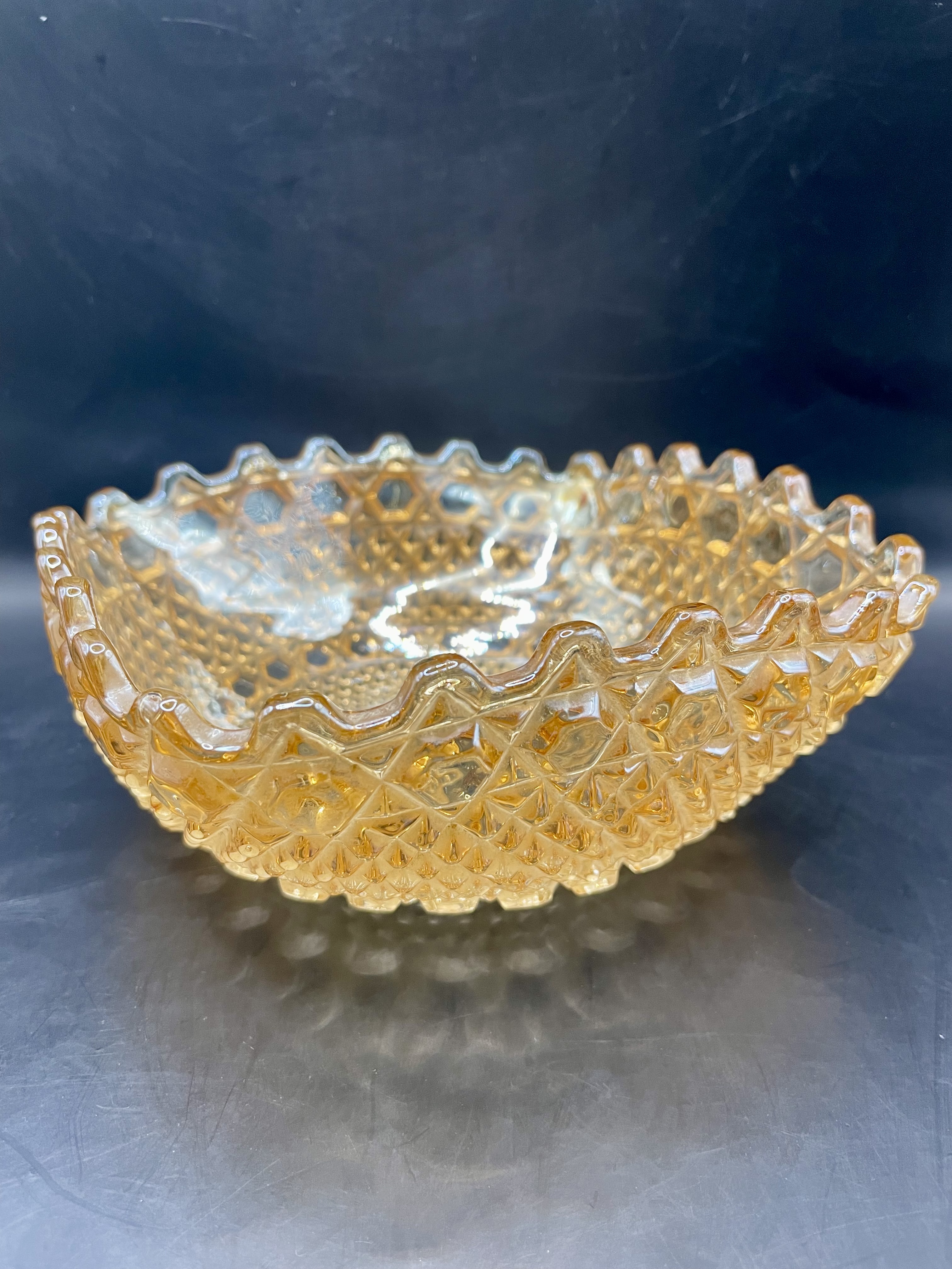 Lovey sowerby glass amber bowl  Great condition no chips or cracks.  - Image 11 of 11