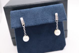 DIAMOND & PEARL EARRINGS in 9k GOLD