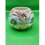 Zsolnay hand painted bud vase, a small decorative item with a unique decoration, marked on the base,