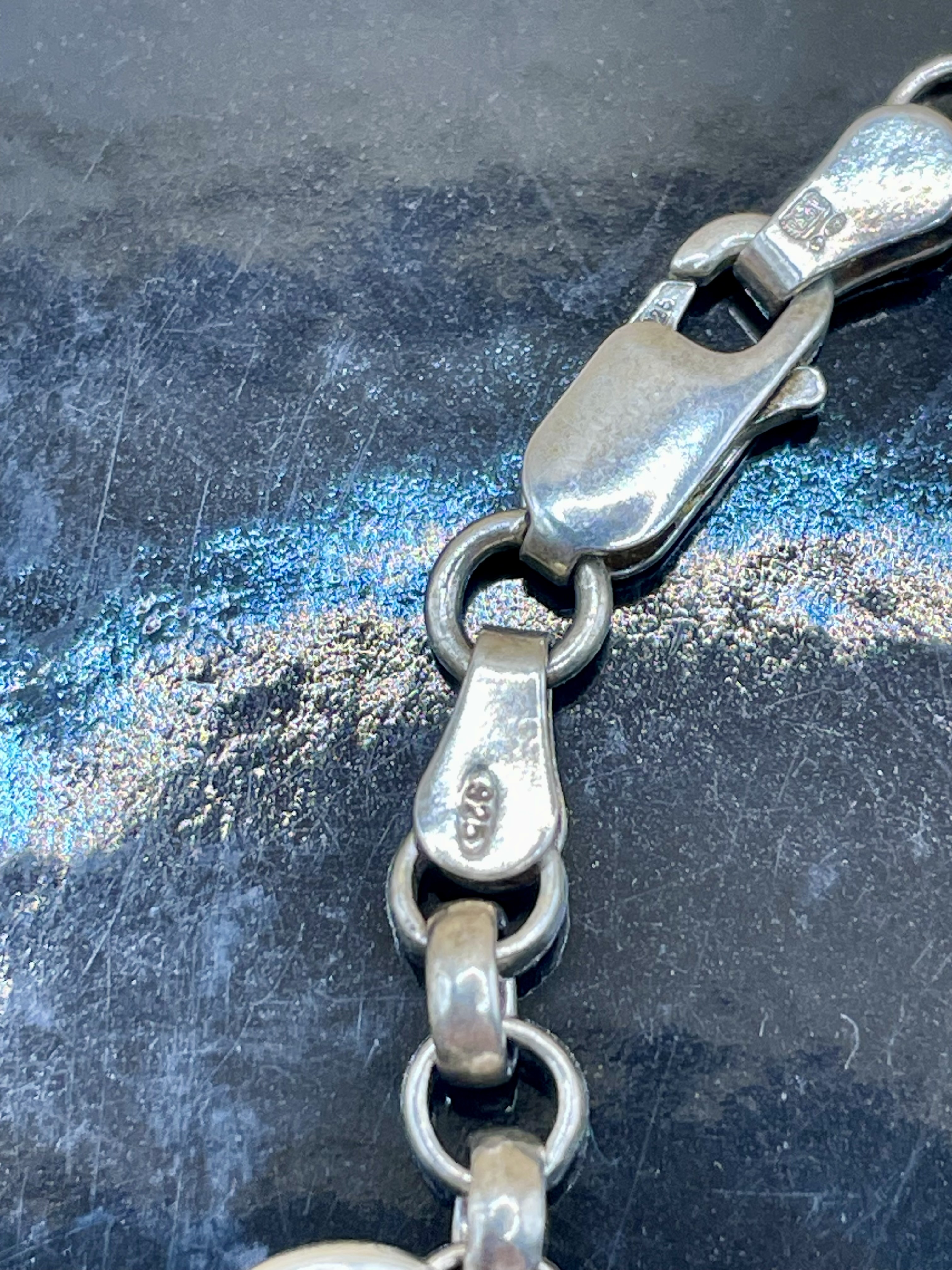 An  antique/vintage Belcher silver 925 charm is chain with silver pram charm.  - Image 5 of 5