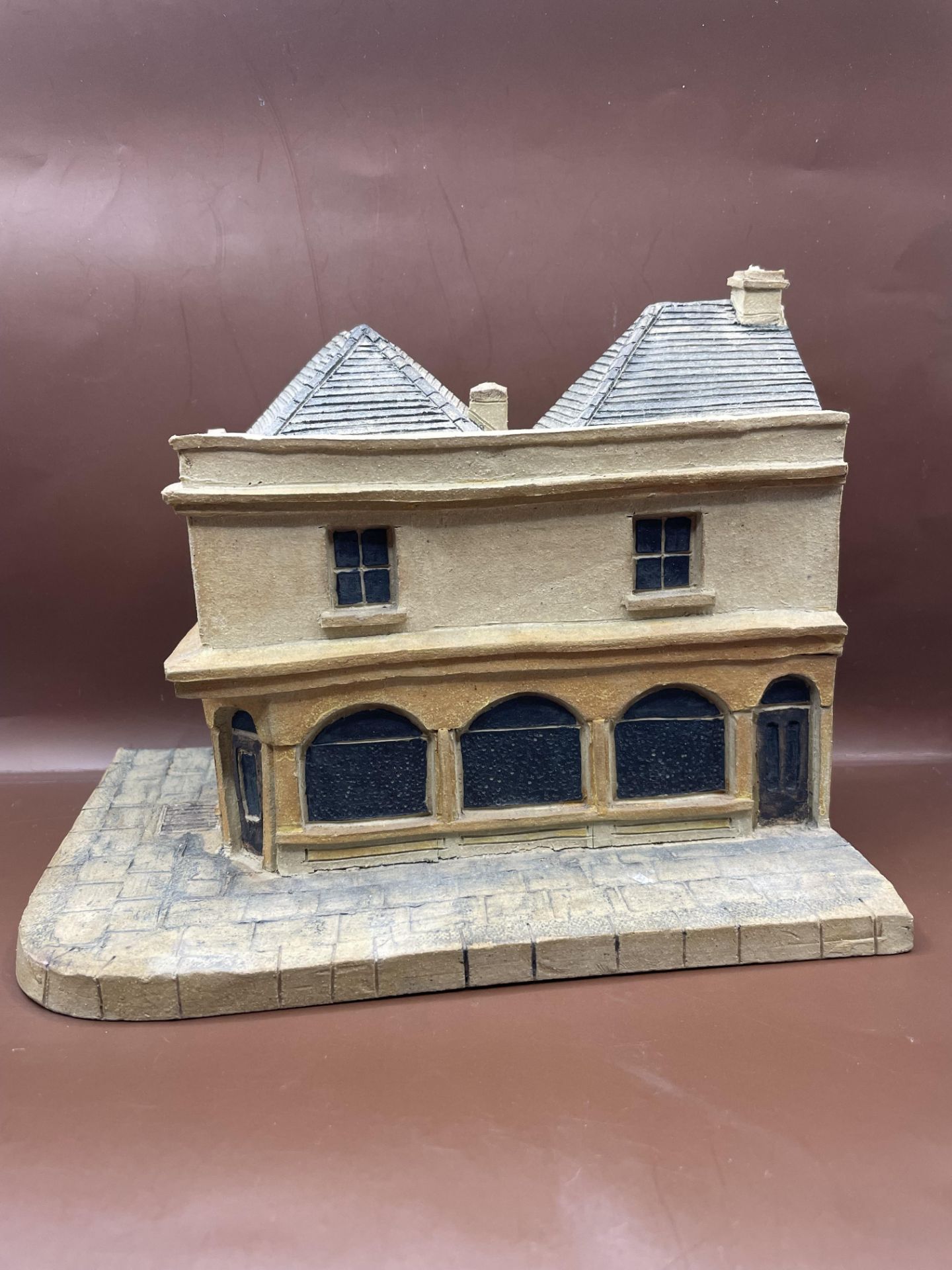 Rare & Signed Victorian Stoneware House! Large and heavy item please see photos.