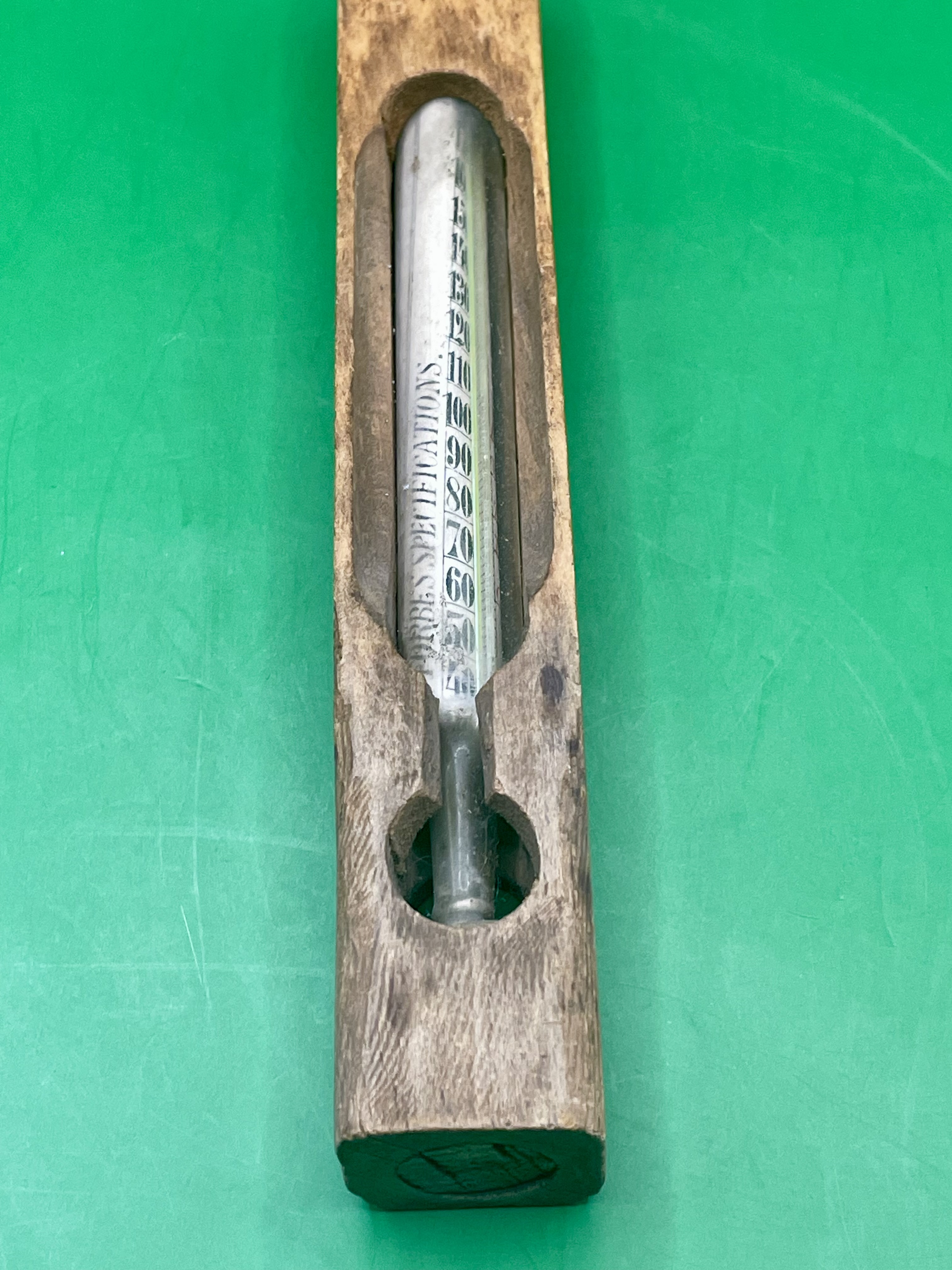 An antique bath wood and glass water thermometer.  Great condition.  - Bild 7 aus 7